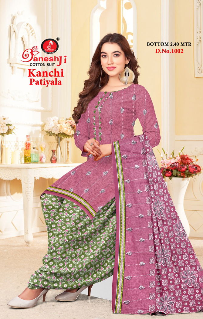 Kanchi Patiyala Vol 1 By Ganeshji Printed Indo Cotton Dress Material Wholesale Shop In Surat